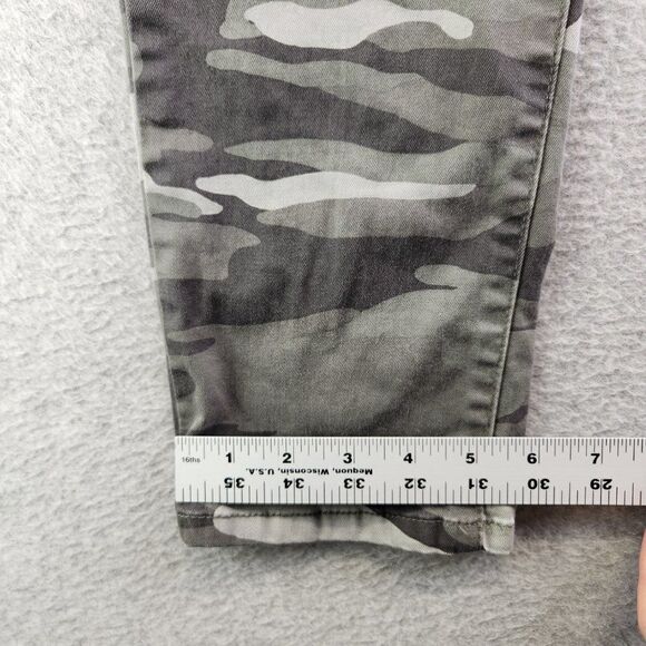Democracy Ab Technology Pants Womens 10 Gray Camo Tapered Slimming Comfort - Picture 15 of 16